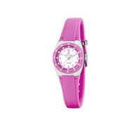 Calypso Women's Quartz Watch with White Dial Analogue Display and Pink Plastic Strap K6043/C