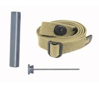 CALYX US WWII M1 Carbine WebSling with M1 Carbine Steel Oiler Military Classic WWII Reproduction Canvas 1 inch Khaki RifleSling and Oiler Combo (Sling & Oiler Khaki)