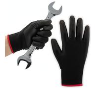 Calzette Black Safety Work Gloves - Durable Non-Slip Rubber Gloves for Construction, Gardening, and DIY - Comfortable Reusable Gloves for Men and Women, Flexible Grip for All-Day Protection (12 PAIRS)