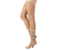 CALZITALY 1/2 Pairs Medical Graduate Compression Hold Ups | 15-21 mm/Hg Strong Compression Open Toe Stay Ups | Black, Skin | S, M, L, XL | 140 DEN | Made in Italy