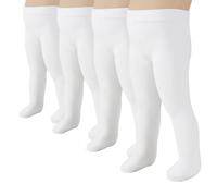 CALZITALY 2/4 Pairs Baby Plain Microfibre Semi Opaque Tights, Newborn Pantyhose | 40 DEN | 3 to 24 Months | Made in Italy