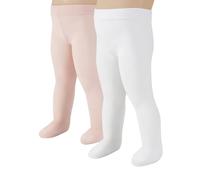 CALZITALY 2/4 Pairs Baby Plain Microfibre Semi Opaque Tights, Newborn Pantyhose | 40 DEN | 3 to 24 Months | Made in Italy