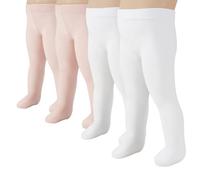 CALZITALY 2/4 Pairs Baby Plain Microfibre Semi Opaque Tights, Newborn Pantyhose | 40 DEN | 3 to 24 Months | Made in Italy