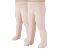 CALZITALY 2 PAIRS - BABY GIRL PLAIN MICROFIBRE SEMI OPAQUE TIGHTS | NEWBORN PANTYHOSE | 40 DEN | 6 TO 24 MONTHS | ITALIAN HOSIERY (6 MONTHS, 2 PAIRS PINK)