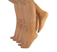 CALZITALY 4 Pairs Sheer Non Elastic Loose Top Socks, Polka Dots & Plain, 20 Den, Made in Italy