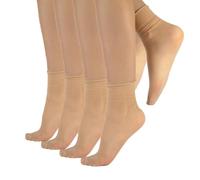 CALZITALY 4 Pairs Sheer Non Elastic Loose Top Socks, Polka Dots & Plain, 20 Den, Made in Italy