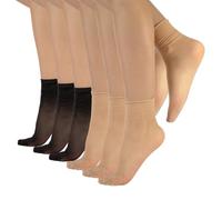 CALZITALY 4 Pairs Sheer Non Elastic Loose Top Socks, Polka Dots & Plain, 20 Den, Made in Italy