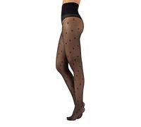 CALZITALY Fashion Tights - Sheer, Recycled Yarn, Patterned Floral, Polka Dots, Tartan, Diamonds - Black, S, M, L, XL | 20 DEN | Made in Italy (L-XL, Black - Ethic-Print)