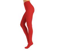 CALZITALY Opaque Microfiber Colour Tights | Comfortable Colored Pantyhose | S, M, L, XL, XXL, 3XL, 4XL | 80 DEN | Made in Italy (XL, Red)
