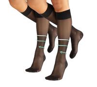 CALZITALY PACK 1/2, Medical Compression Socks, Strong Graduate Compression Knee-Hight Socks, 140 DEN | 18-22 mm/Hg | Made in Italy (Pack 2 - Black, L/XL)