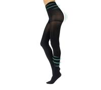 CALZITALY PACK 1/2 PAIRS Opaque Medium Support 8 mm/Hg | Shaper Tights | S, M, L, XL | Black | 100 DEN | Made in Italy | (XL, Black)