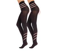 CALZITALY PACK 1/2 PAIRS Opaque Medium Support 8 mm/Hg | Shaper Tights | S, M, L, XL | Black | 100 DEN | Made in Italy | (M, 2 X Black)