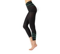 CALZITALY PACK 1/2 PAIRS Women's Opaque Medium Support 8 Mm/Hg and Shaper Leggings | S, M, L, Xl | Black | 100 Den | Made in Italy (XL, Black)