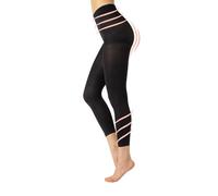 CALZITALY Pack 1/2 Pairs Women's Opaque Medium Support 8 Mm/Hg and Shaper Leggings | S, M, L, XL | Black | 100 Den | Made in Italy (L, Black)