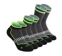 CALZITALY PACK 2-3-6 PAIRS Cushioned Crew Socks, Trainer Socks, Sport Socks, Hiking Running Walking Cycling Athletic Socks Padel Tennis, MADE IN ITALY (5.5-8, 3 Pair Green: Assorted)