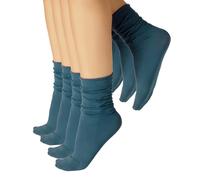 CALZITALY PACK 4/5 PAIRS Woman Pop Socks, Loose Top Socks, Non Elastic Band Socks, Diamond Knee High Socks | Green, Blue, Skin, Black | Made in Italy