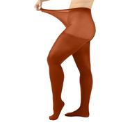 CALZITALY Plus Size Opaque Tights, Curvy Extra Large Pantyhose, 60 DEN, L, XL, 2XL, 3XL, 4XL, Blue, Black, Made in Italy (XL, Orange)