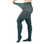 CALZITALY Plus Size Opaque Tights, Curvy Extra Large Pantyhose, 60 DEN, L, XL, 2XL, 3XL, 4XL, Blue, Black, Made in Italy (XL, Mystic Green)