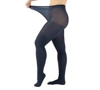 CALZITALY Plus Size Opaque Tights, Curvy Extra Large Pantyhose, 60 DEN, L, XL, XXL, Blue, Black, Made in Italy (XXL, Blue)