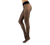 CALZITALY Seamless Sheer Tights, No Seam Pantyhose, Invisible Sheer Tights| Black, Skin, Blue, Violet, Red, White, Green |15 DEN | S, M, L, XL, XXL | Made in Italy (L-XL, BLACK)