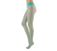 CALZITALY Seamless Sheer Tights, No Seam Pantyhose, Invisible Sheer Tights| Black, Skin, Blue, Violet, Red, White, Green, Blue |15 DEN | S, M, L, XL, XXL | Made in Italy (L-XL, Acqua Green)