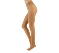 CALZITALY Seamless Sheer Tights, No Seam Pantyhose, Invisible Sheer Tights| Black, Skin, Blue, Violet, Red, White, Green, Blue |15 DEN | S, M, L, XL, XXL | Made in Italy (S, TAN)