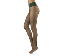 CALZITALY Seamless Sheer Tights Plain or with Polka Dots | Black, Skin, Blue | S, M/L, L/XL | 15 DEN | Made in Italy (M-L, Verde Bosco)