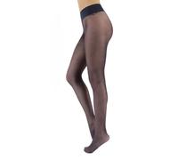 CALZITALY Seamless Sheer Tights Plain or with Polka Dots | Black, Skin, Blue | S, M/L, L/XL | 15 DEN | Made in Italy (S, Blue)