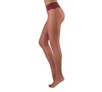 CALZITALY Seamless Sheer Tights Plain or with Polka Dots | Black, Skin, Blue | S, M/L, L/XL | 15 DEN | Made in Italy (XXL, Portwine)
