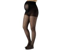 CALZITALY Sheer Maternity Tights | Pregnancy Pantyhose with Polka Dots | Patterned Maternity Pantyhose | Black | S, M, L, XL | 20 DEN | Made in Italy (XL, Black)