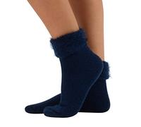 CALZITALY Women Winter Socks with Angora Effect | Soft Warm Socks | Multicolour | One Size | Made in Italy (One Size, Navy)