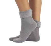 CALZITALY Women Winter Socks with Angora Effect | Soft Warm Socks | Multicolour | One Size | Made in Italy (One Size, Pearl Grey)