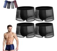 Calzoncillos Tipo Boxer De Fibra De Bambú,Bamboo Fiber Boxer Briefs,Bamboo Fiber Boxer Shorts,Bamboo Fibre Boxer Shorts,Nylon Breathable Men's Underwear (UK, Alpha, XXL, Regular, Regular, Black 4PC)