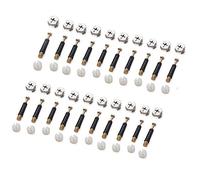 Cam Bolt Nut and Dowel, Tiberham 20 Sets Flat Pack Furniture Connector Fixing Screw, Heavy Duty Locking Cam Fitting Bolt Dowel with Pre-Inserted Nut for Cabinet Wardrobe Drawer