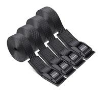 Cam Buckle Tie Down Straps, 1" x 12' Adjustable Pull Straps with Cam Buckle, Heavy Duty Cam Strap for Kayak, SUP, Cargo, Bicycles, Motorcycle, Truck, Car Roof Rack, Dirt Bike (4 pcs) (Balck, 1“x12‘)