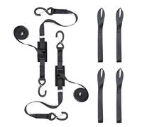 Cam Buckle Tie Down Straps with Hooks and Integrated Soft Loops, Heavy Dudy Lashing Straps for Motorcycle, Boat, Kayak, Truck, Trailer, Dirt Bike, Car Securing Straps 10 feet 2200lbs Break Strength