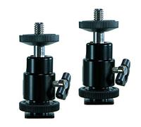 Cam Caddie Hot Shoe Mount Adapter 1/4" Mini Ball Head Ring Light Adapter for Cameras, Camcorders, Smartphone, GoPro, LED Video Light, Microphone, Video Monitor, Tripod, Monopod-2 Pack