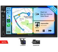 CAM+DVR+ Double DIN 7" Android 14 Head Unit Car Stereo Sat Nav Radio TouchScreen