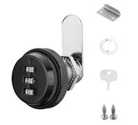 Cam Lock, 25mm Black Cupboard Locks, Combination Lock, Cabinet Lock for Security of Box Cabinet Drawer Mailbox Door Furniture Locker Locks