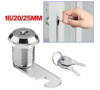 Cam Lock Door Drawer Cabinet Mailbox Locker Lock, 16/20/25mm Metal Alloy Cylinder with 2 Keys, for Wood/Metal/Glass Doors