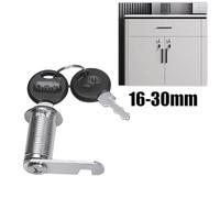 Cam Lock for Cabinet, Drawer, Mailbox, Locker - Cold Rolled Steel, 16/20/25/30mm Size, 2 Keys Included