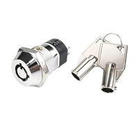 Cam Lock,Security Cam Lock 5/10Sets 4Pin 19mm Electronic Lock Key Knob Switch Rotary Button Switch(1 pullout-1 Sets)