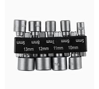 CAM2 9-Piece 5-13mm Socket Adapter Set - Chrome Vanadium Steel - Hexagonal Drill Socket Nut Adapter Tool - Power Groove for Drills or Cordless Screwdrivers
