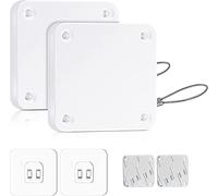 CAM2 Automatic Door Closer (Pack of 2), ABS Material, Sensors, No Holes, Drawstring, Black White, Suitable for Most Doors, 15x6x2 cm, Improving Efficiency & Preventing Pests