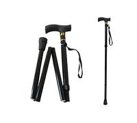 CAM2 Foldable Walking Stick, Non-Slip Telescopic Hiking Poles, Black