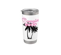 Camaguey Cuba Retro Tropical Palm Tree Stainless Steel Insulated Tumbler