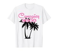 Camaguey Cuba Retro Tropical Palm Tree Value Graphic T-Shirt, Men, White, L