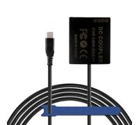 Camaisa Braided Cable TYPE-C to DMW-DCC11 DC Coupler BLG10 BLE9 Dummy Battery for Panasonic DMC-GF5 GF6 GX80 GX85 LX100K GX7 GX9 TZ80 ZS60 TZ85 G100