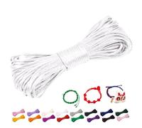 CAMAL 1.5 mm Nylon Thread for Bracelet, 20 m Thread Bracelet Cord Satin Cord Sliding Bracelet Colorful Cord Necklace for Pendant, Beads, Jewellery Creation, DIY Crafts (White)