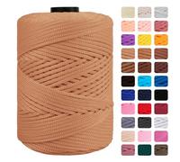 CAMAL Polypropylene Cord 3mm 185 Yards Colorful Polyester Yarn Handmade Knitting Thread Macrame Cord 3mm for Crochet Bags, DIY Crafts, Plant Hangers, Making Macrame Project(Light Khaki)